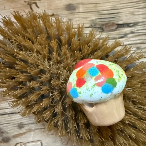 Vintage Colorful Ceramic Cupcake Bead Charm Pendant - Picture 4 of 6